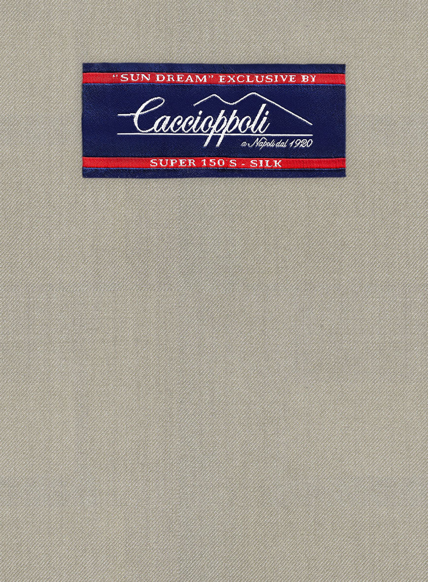 Caccioppoli Sun Dream Beige Wool Silk Pants - Image 3