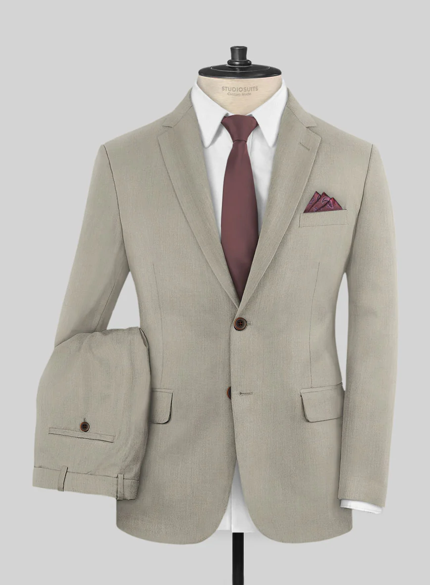 Caccioppoli Sun Dream Beige Wool Silk Suit