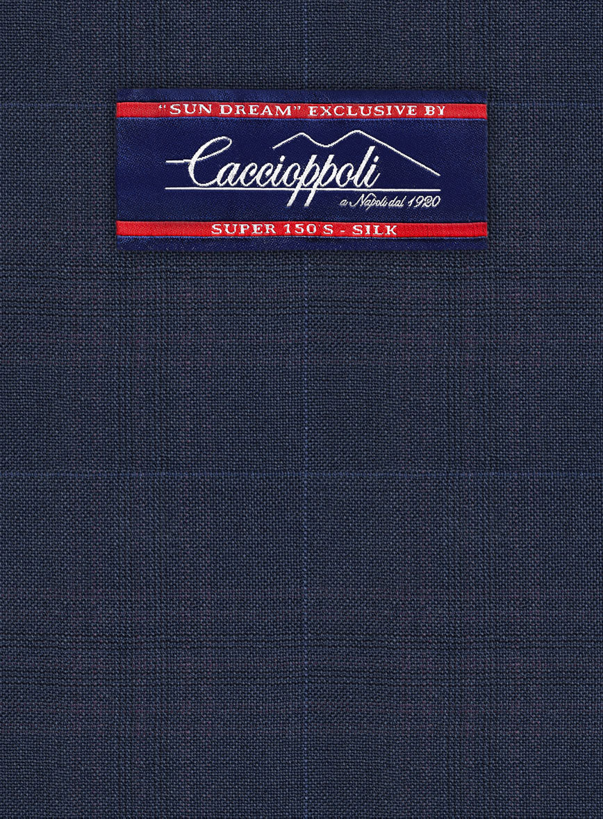 Caccioppoli Sun Dream Brinco Blue Wool Silk Jacket - Image 2