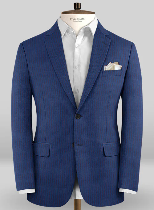 Caccioppoli Sun Dream Calgio Royal Blue Wool Silk Jacket
