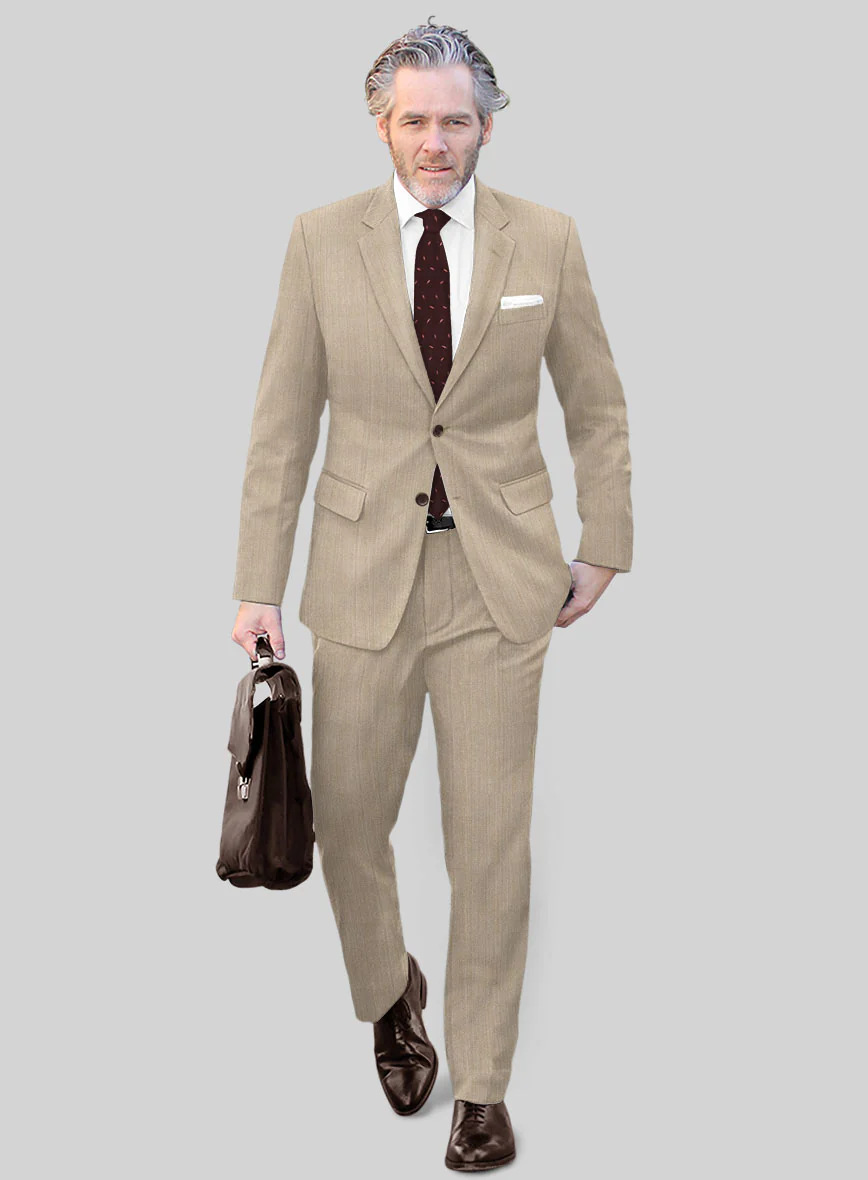 Caccioppoli Sun Dream Emasie Muted Beige Wool Suit - Image 2