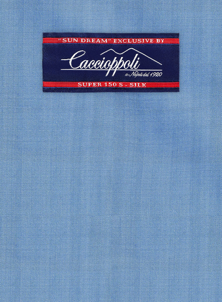 Caccioppoli Sun Dream Fano Sky Blue Wool Pants - Image 3