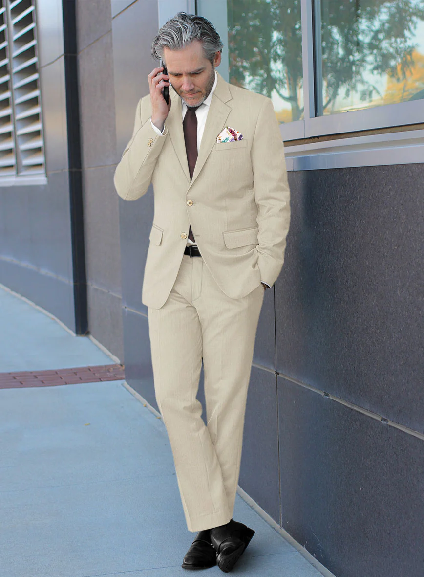Caccioppoli Sun Dream Fawn Wool Silk Suit - Image 2