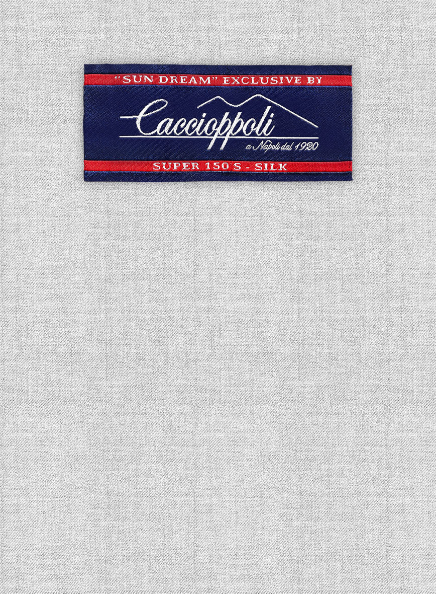 Caccioppoli Sun Dream Light Gray Wool Silk Pants - Image 2