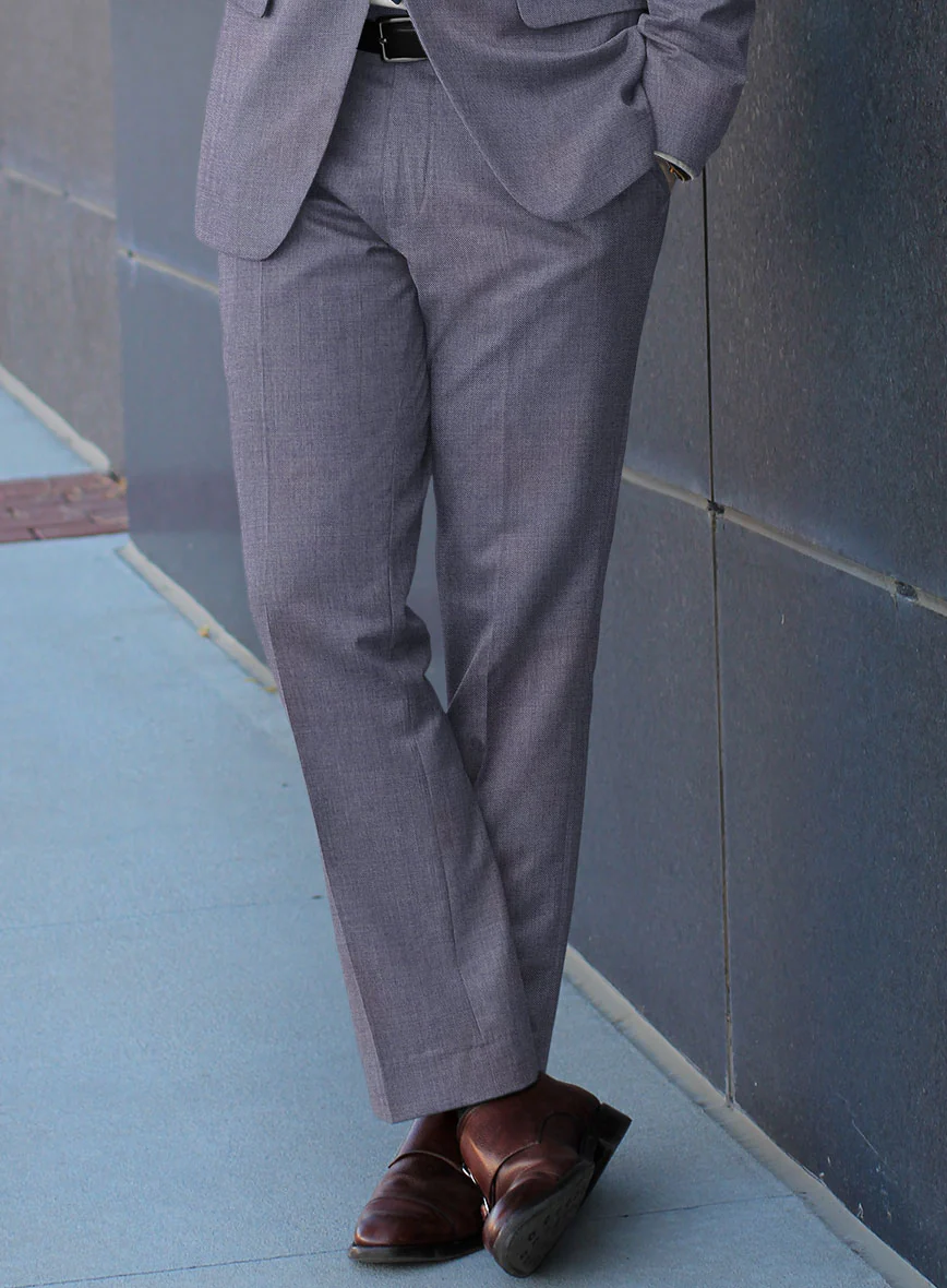 Caccioppoli Sun Dream Light Pastel Purple Wool Silk Pants - Image 2