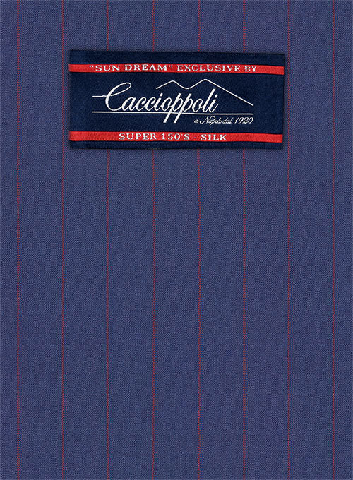 Caccioppoli Sun Dream Oro Ink Blue Wool Silk Jacket - Image 2