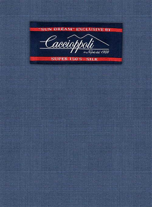 Caccioppoli Sun Dream Prito Blue Wool Silk Pants - Image 5