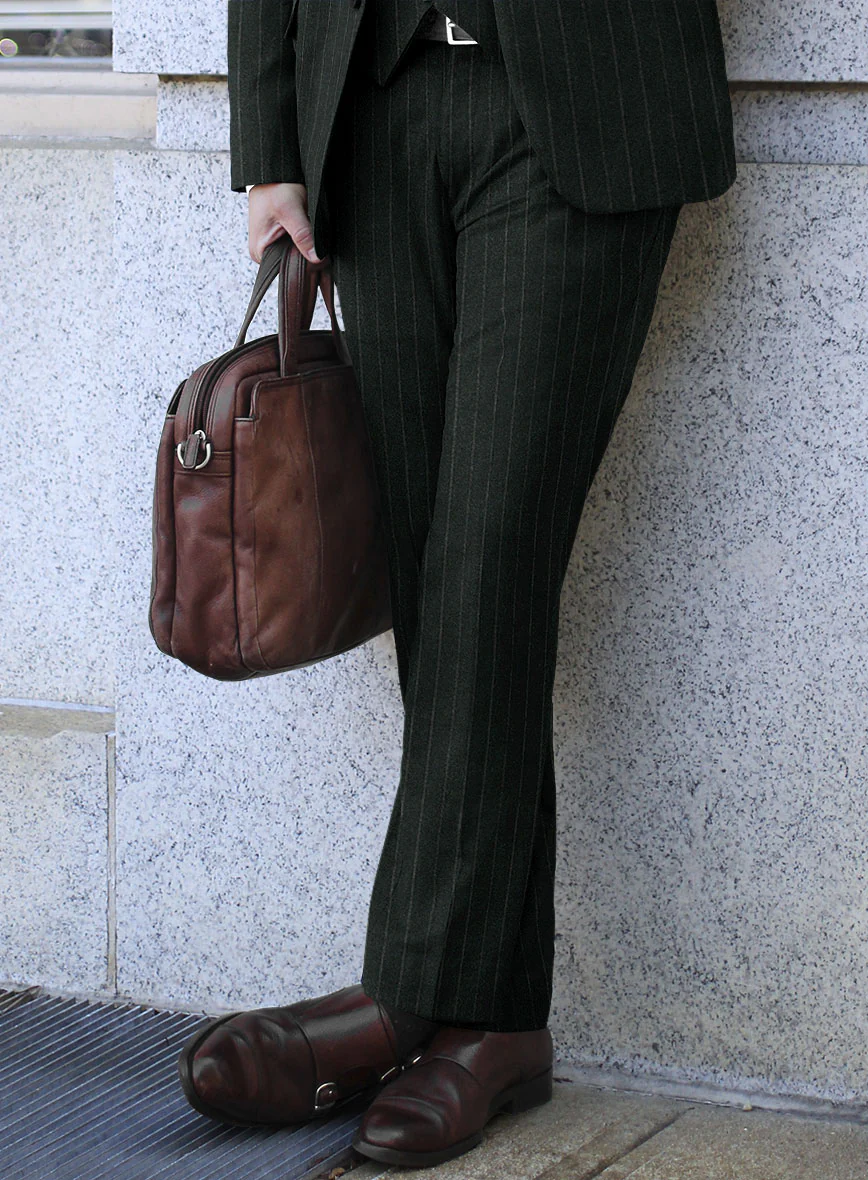 Caccioppoli Udia Dark Green Wool Pants - Image 2