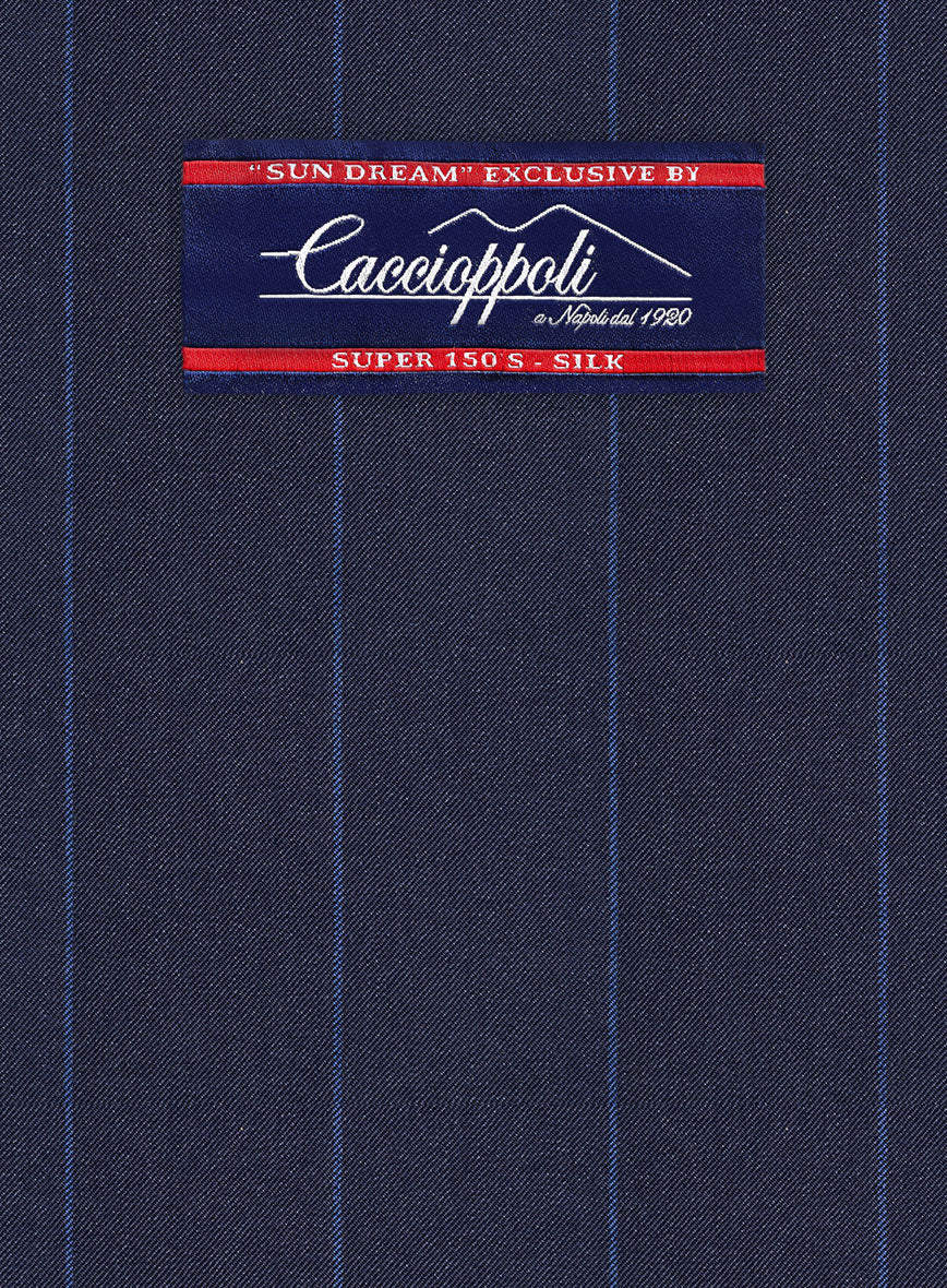 Caccoppoli Sun Dream Colta Blue Wool Silk Suit - Image 6
