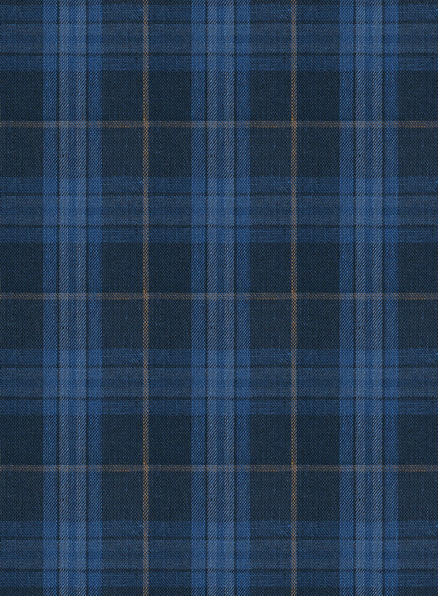 Campari Jet Blue Checks Linen Jacket - Image 2