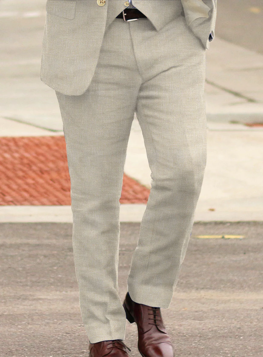 Campari Oatmeal Linen Pants - Image 2
