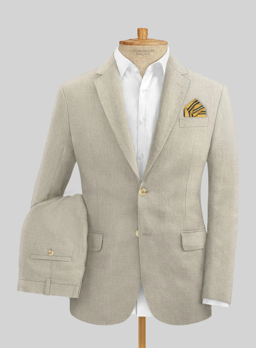 Campari Oatmeal Linen Suit