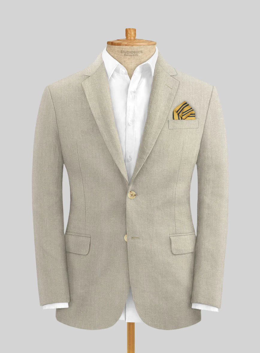 Campari Oatmeal Linen Suit - Image 3