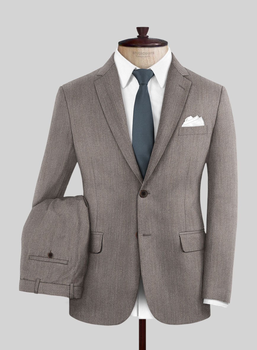 Cavalry Twill Brown Wool Suit