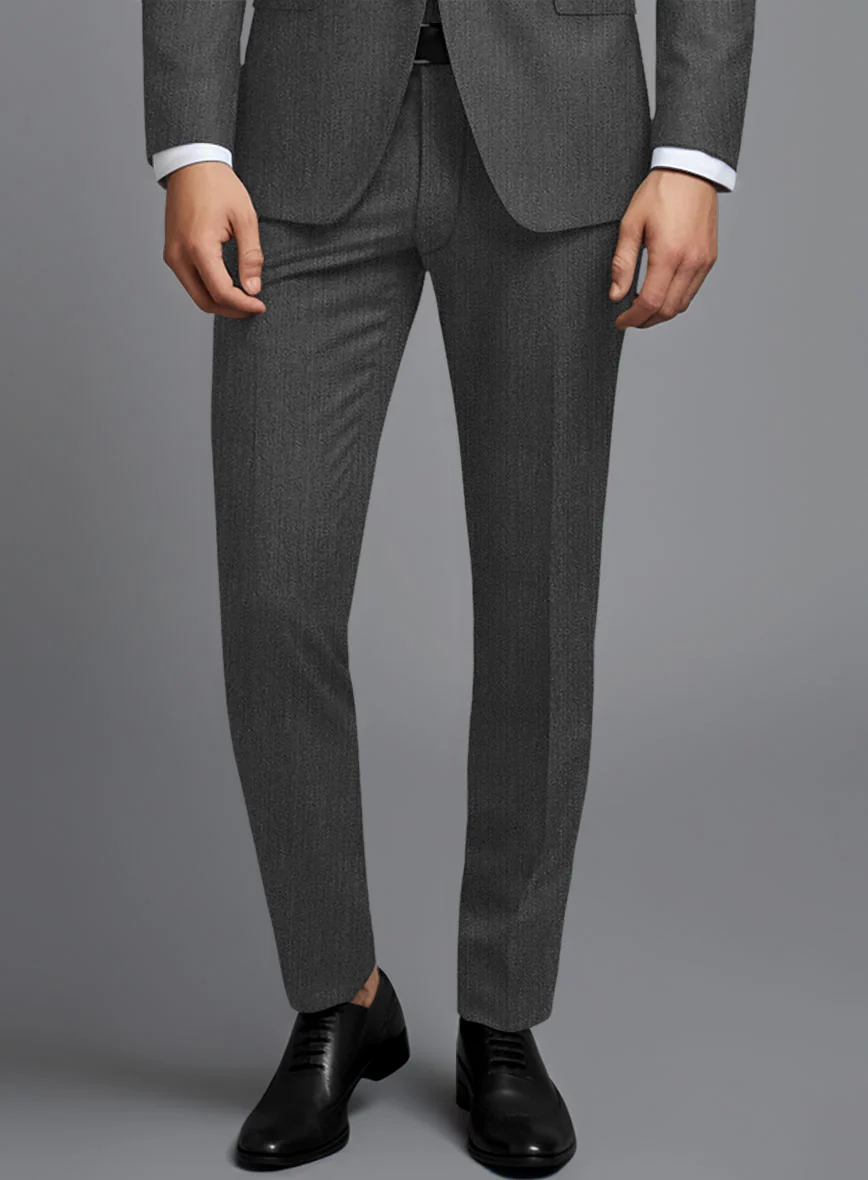 Cavalry Twill Dark Gray Wool Suit - Image 5