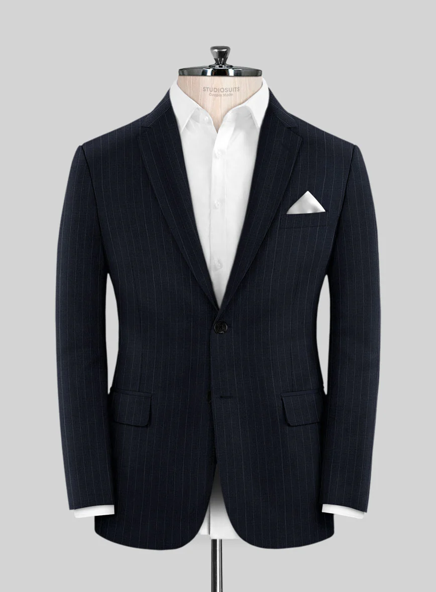 Chalkstripe Deep Blue Wool Jacket