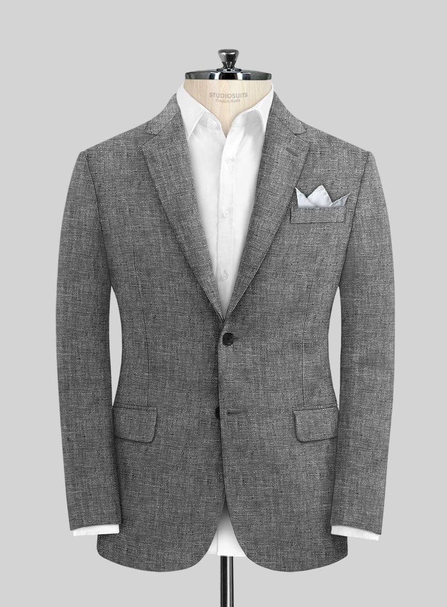 Chambray Black Linen Suit - Image 3