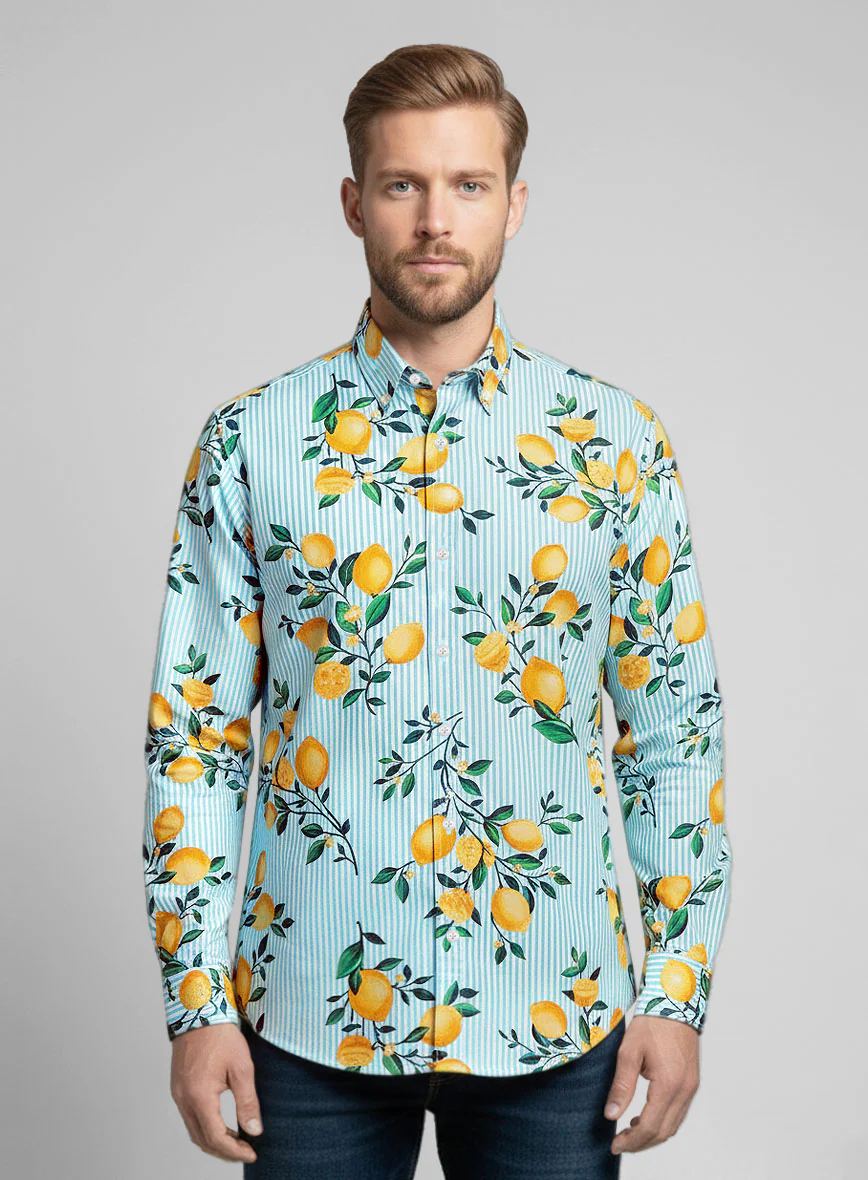 Citrus Breeze Cotton Lycra Shirt