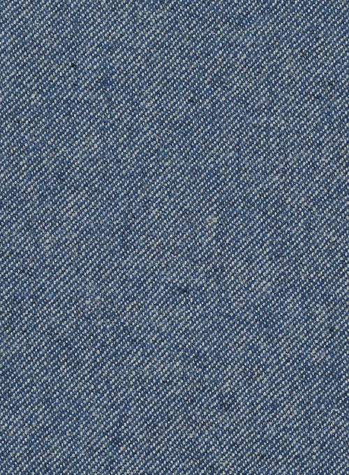Classic Blue Denim Tweed Double Breasted Jacket - Image 2