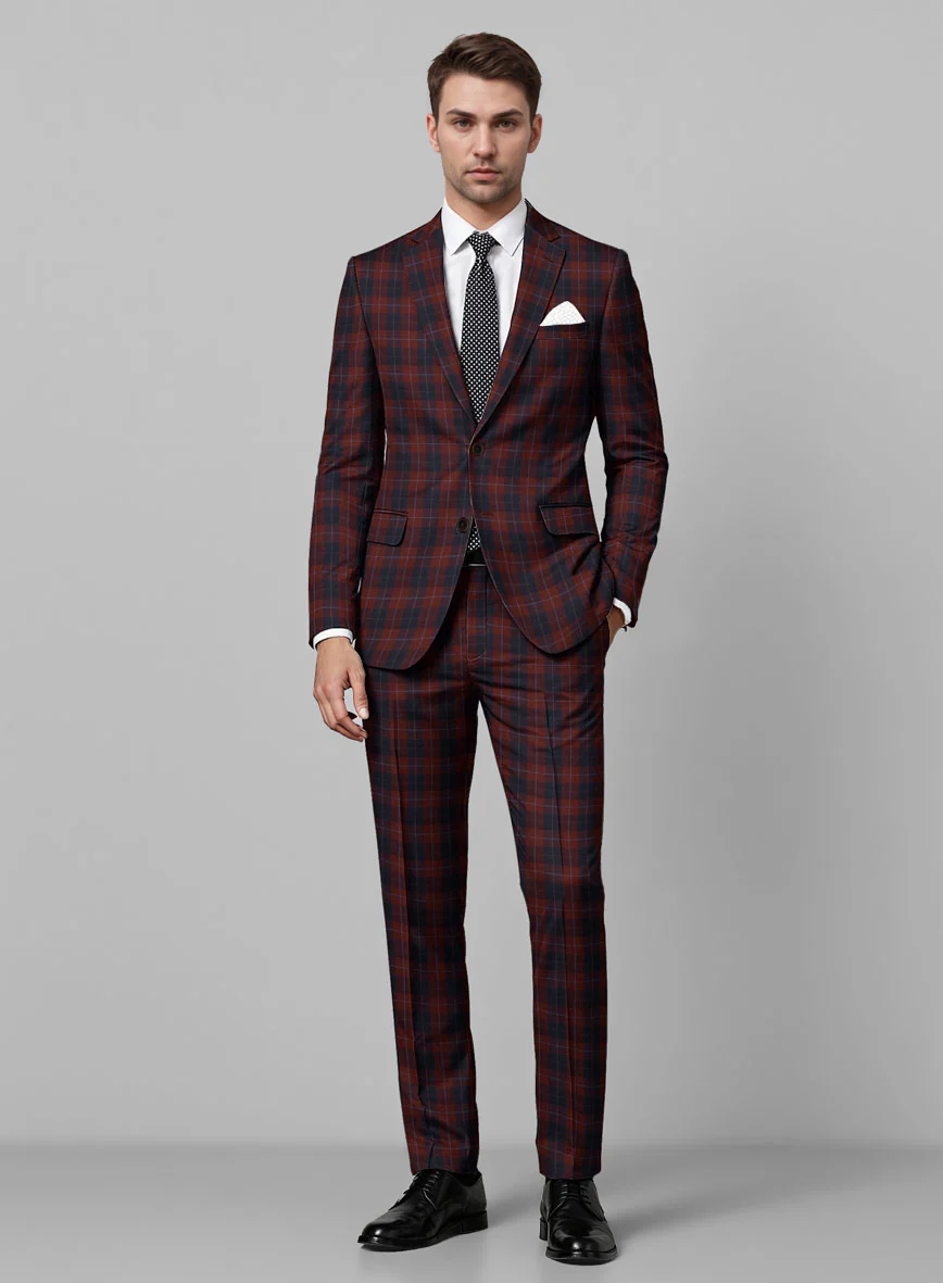 Crimson Carol Check Suit