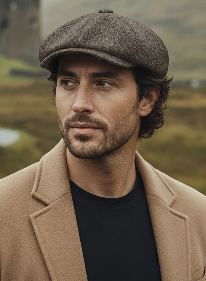 Dapper Brown Tweed Newsboy Cap - Image 2