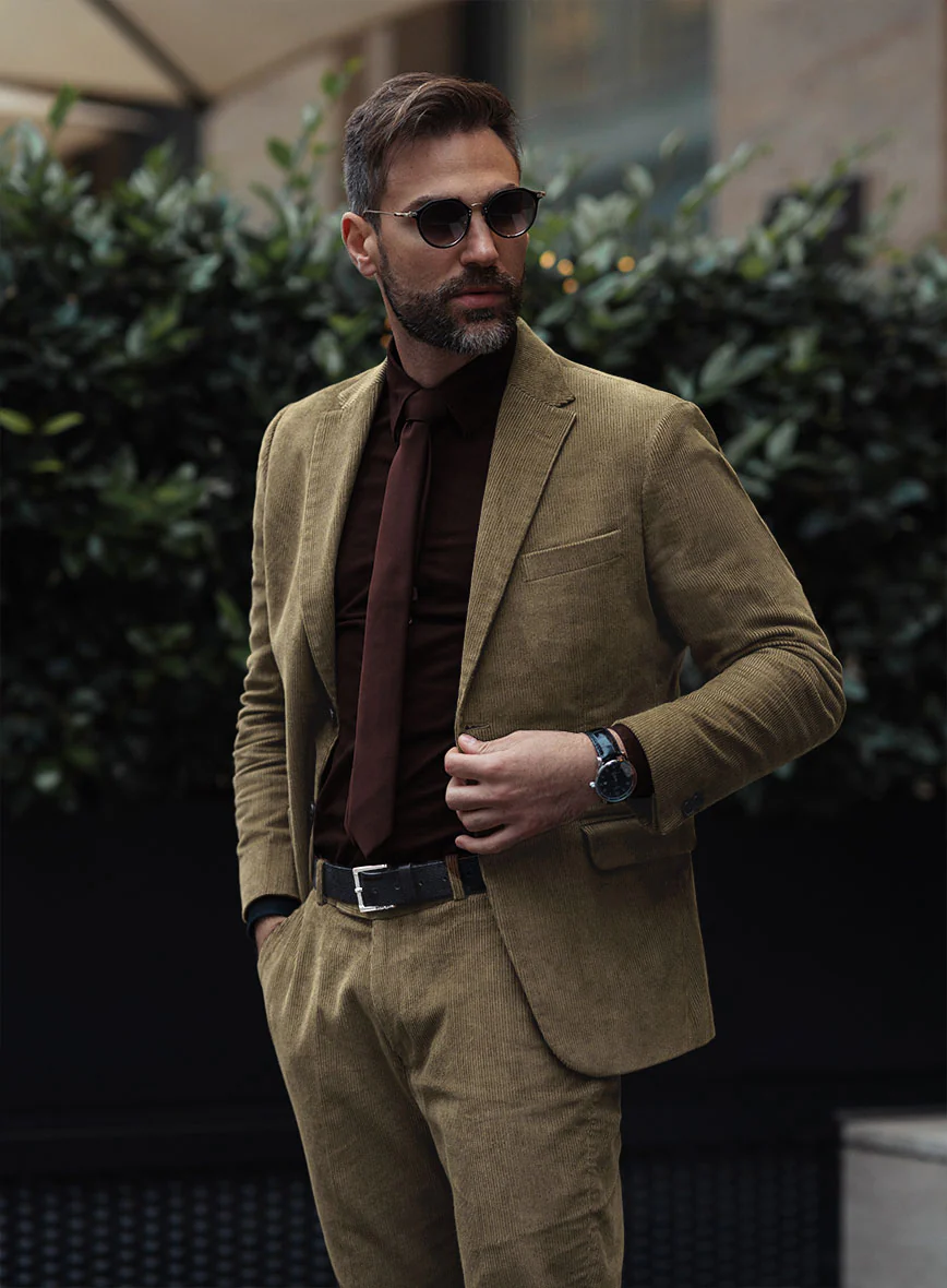 Dark Beige Corduroy Suit - Image 4