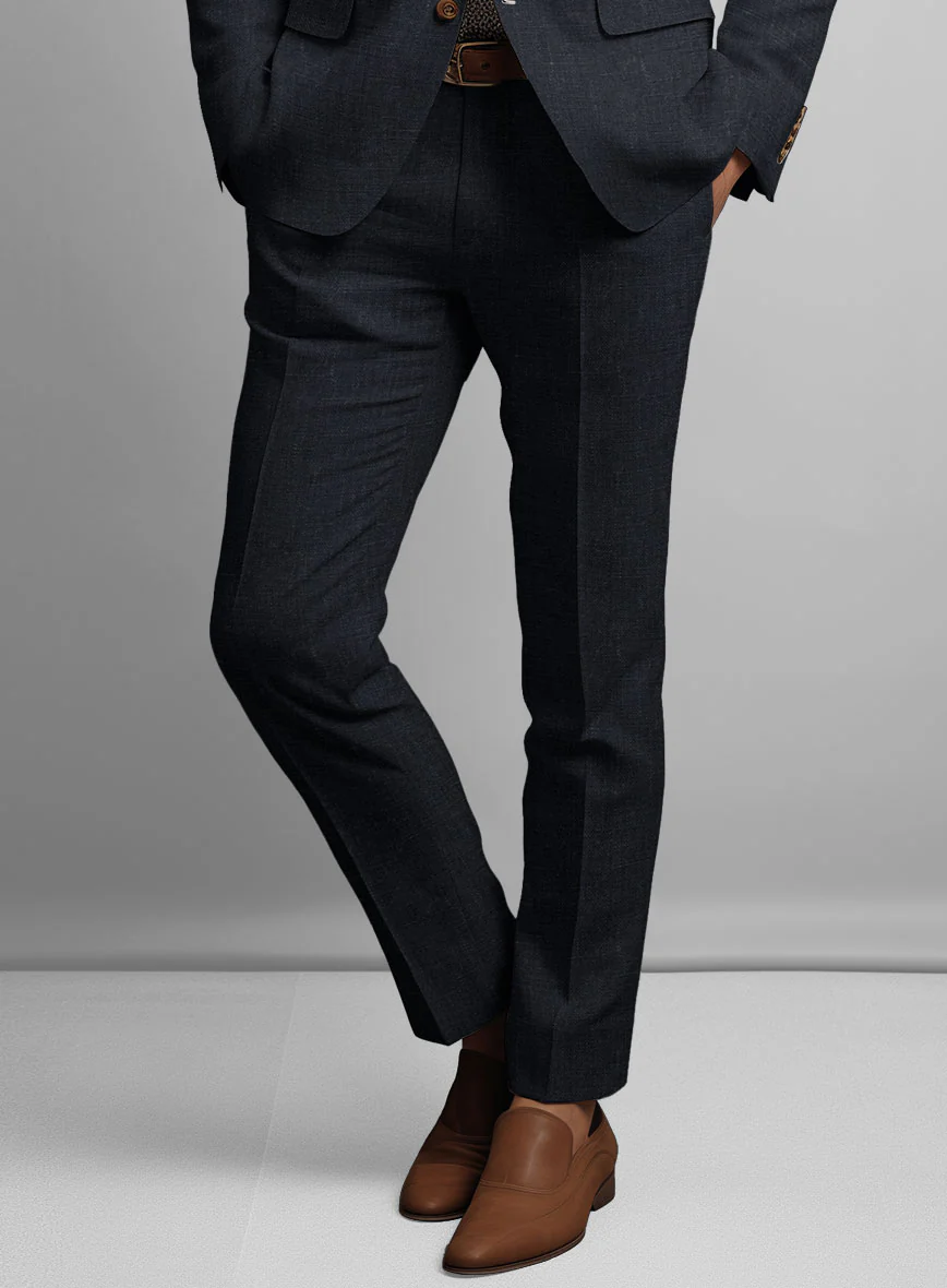 Dark Blue Linen Pants - Image 2