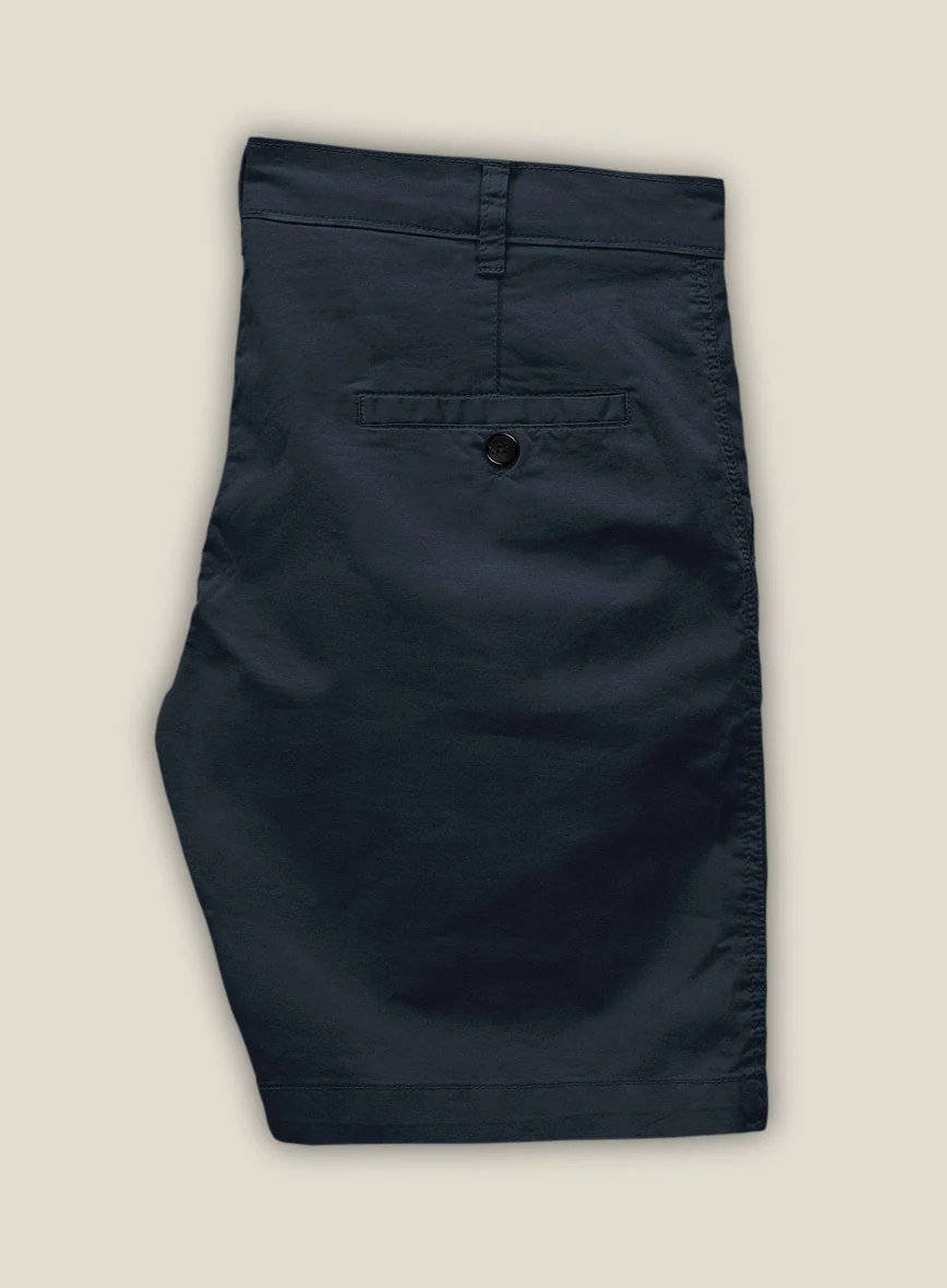 Dark Blue Stretch Chino Shorts - Image 2