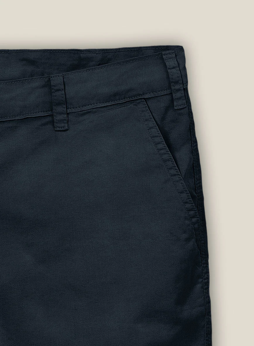 Dark Blue Stretch Chino Shorts - Image 3