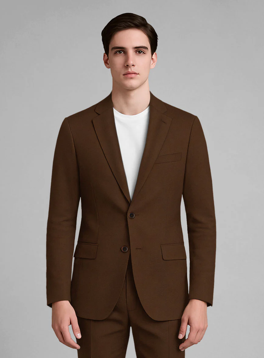 Dark Brown Napoli Stretch Light Weight Cotton Jacket - Image 2