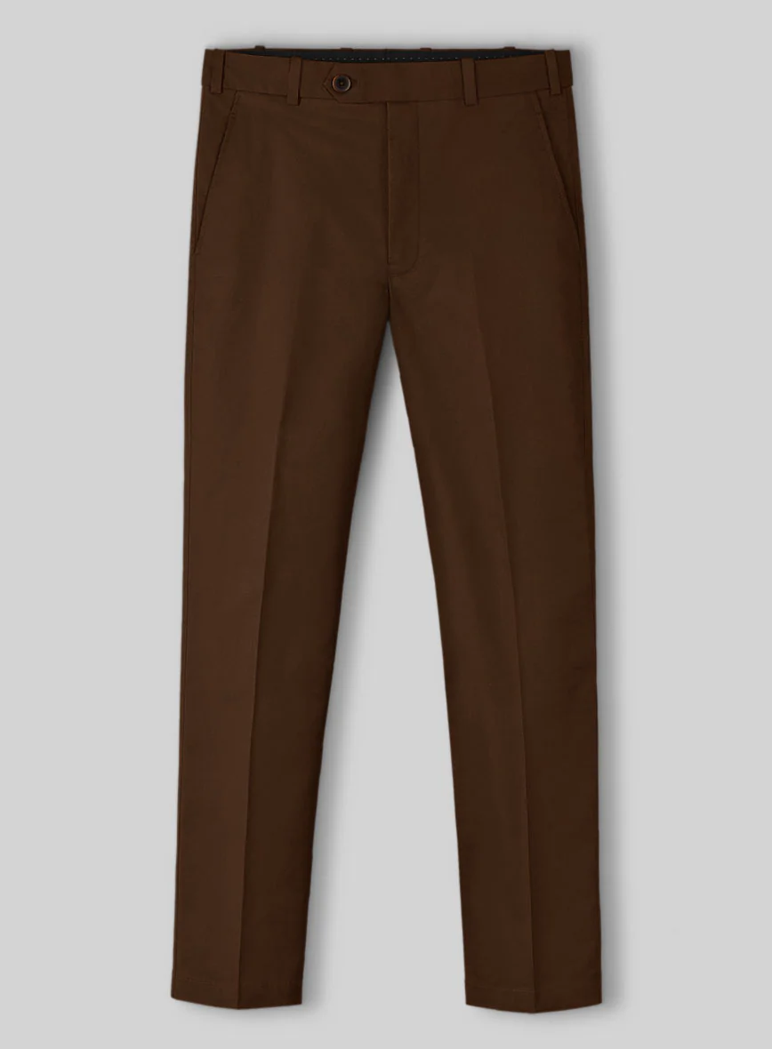 Dark Brown Napoli Stretch Light Weight Cotton Pants