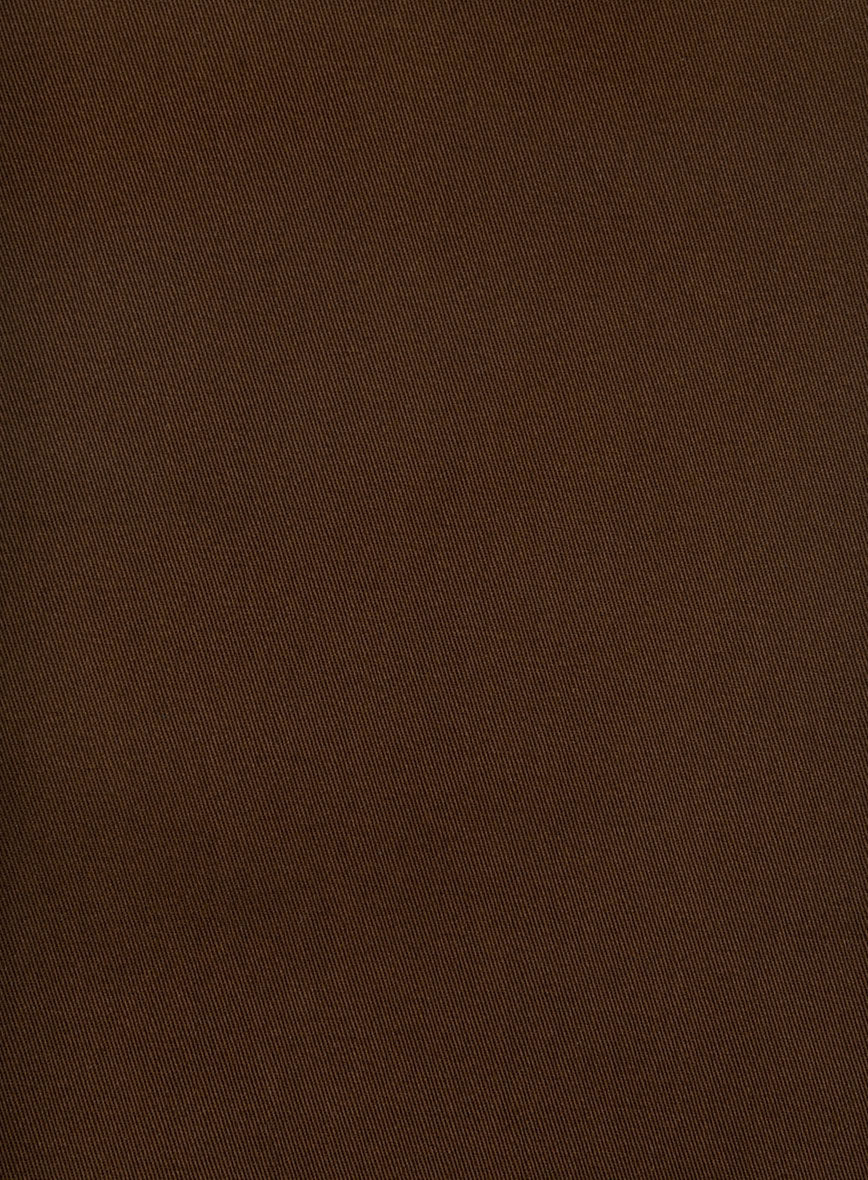 Dark Brown Napoli Stretch Light Weight Cotton Pants - Image 3