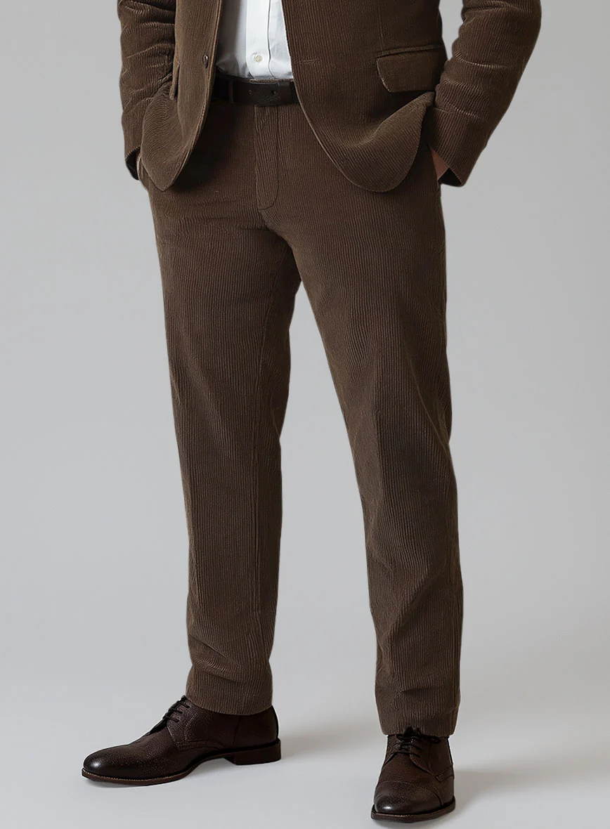 Dark Brown Stretch Pin Corduroy Suit - Image 6
