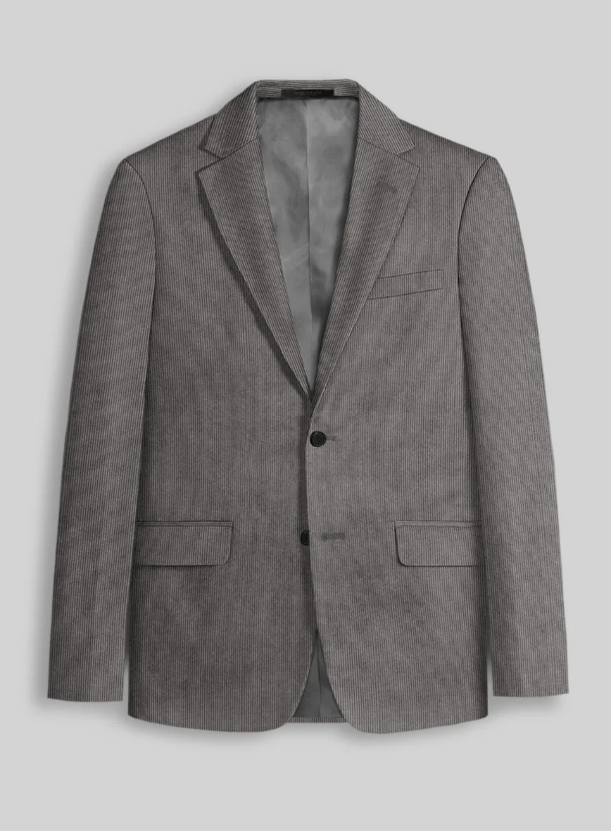 Dark Gray Stretch Pin Corduroy Jacket