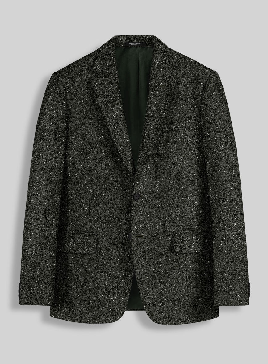 Dark Olive Flecks Donegal Tweed Jacket