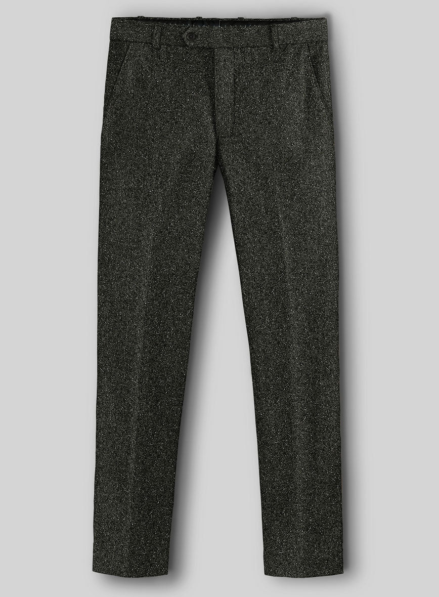 Dark Olive Flecks Donegal Tweed Pants