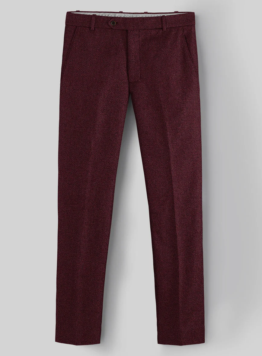 Dark Wine Heavy Tweed Suit - Image 10