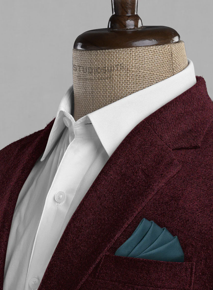 Dark Wine Heavy Tweed Suit - Image 6