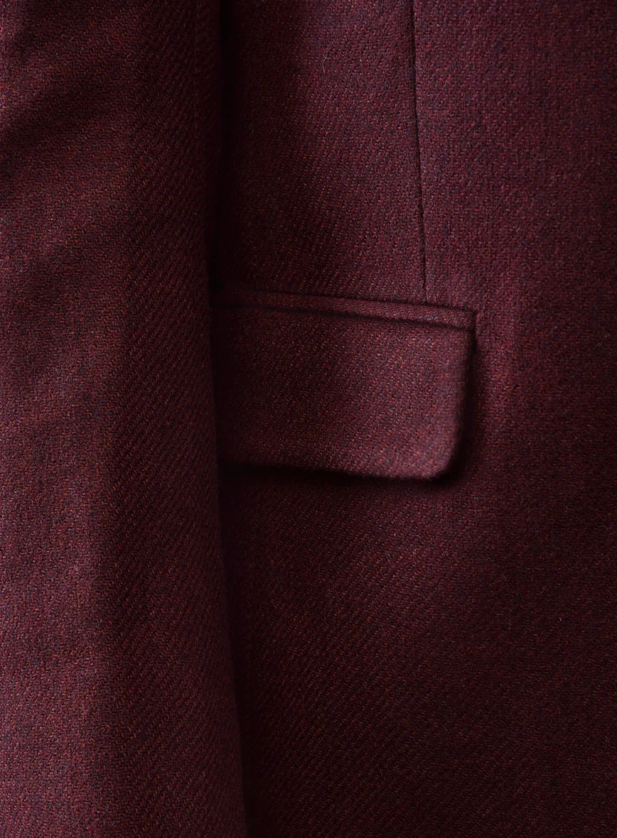 Dark Wine Heavy Tweed Suit - Image 8