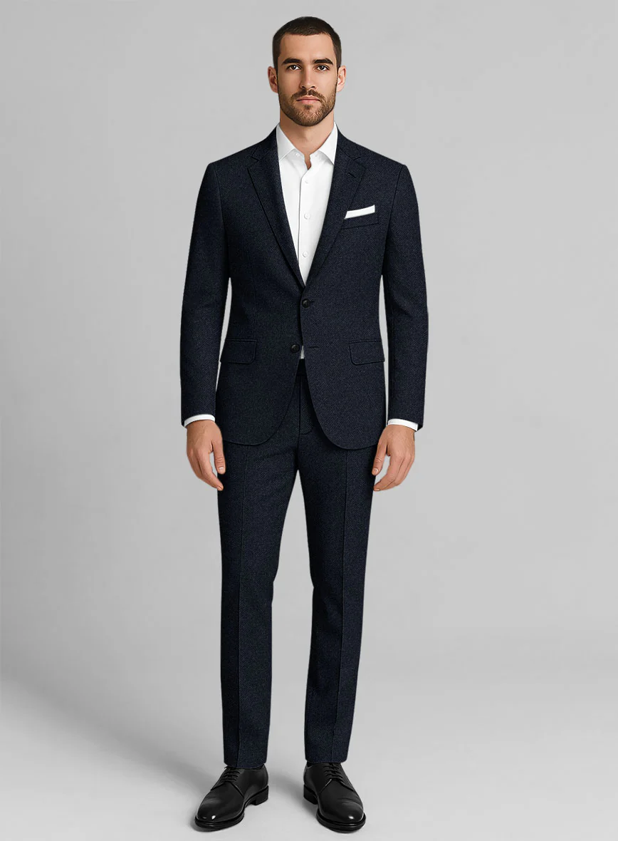 Deep Blue Heavy Tweed Suit