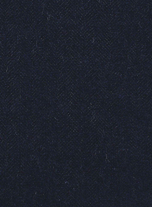 Deep Blue Herringbone Highland Tweed Trousers - Image 2