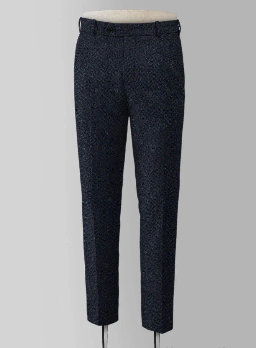 Deep Blue Herringbone Tweed Suit - Image 5
