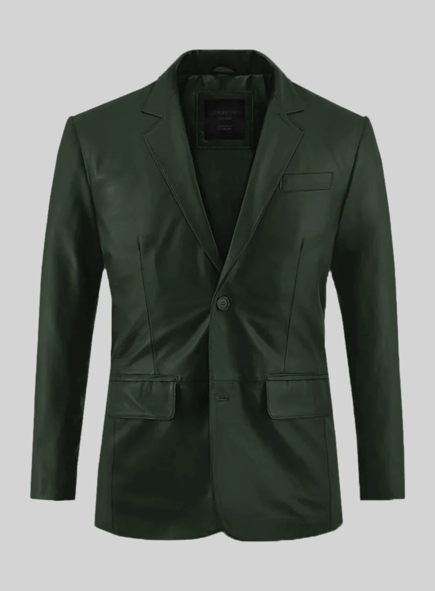 Deep Olive Leather Suit - Image 3