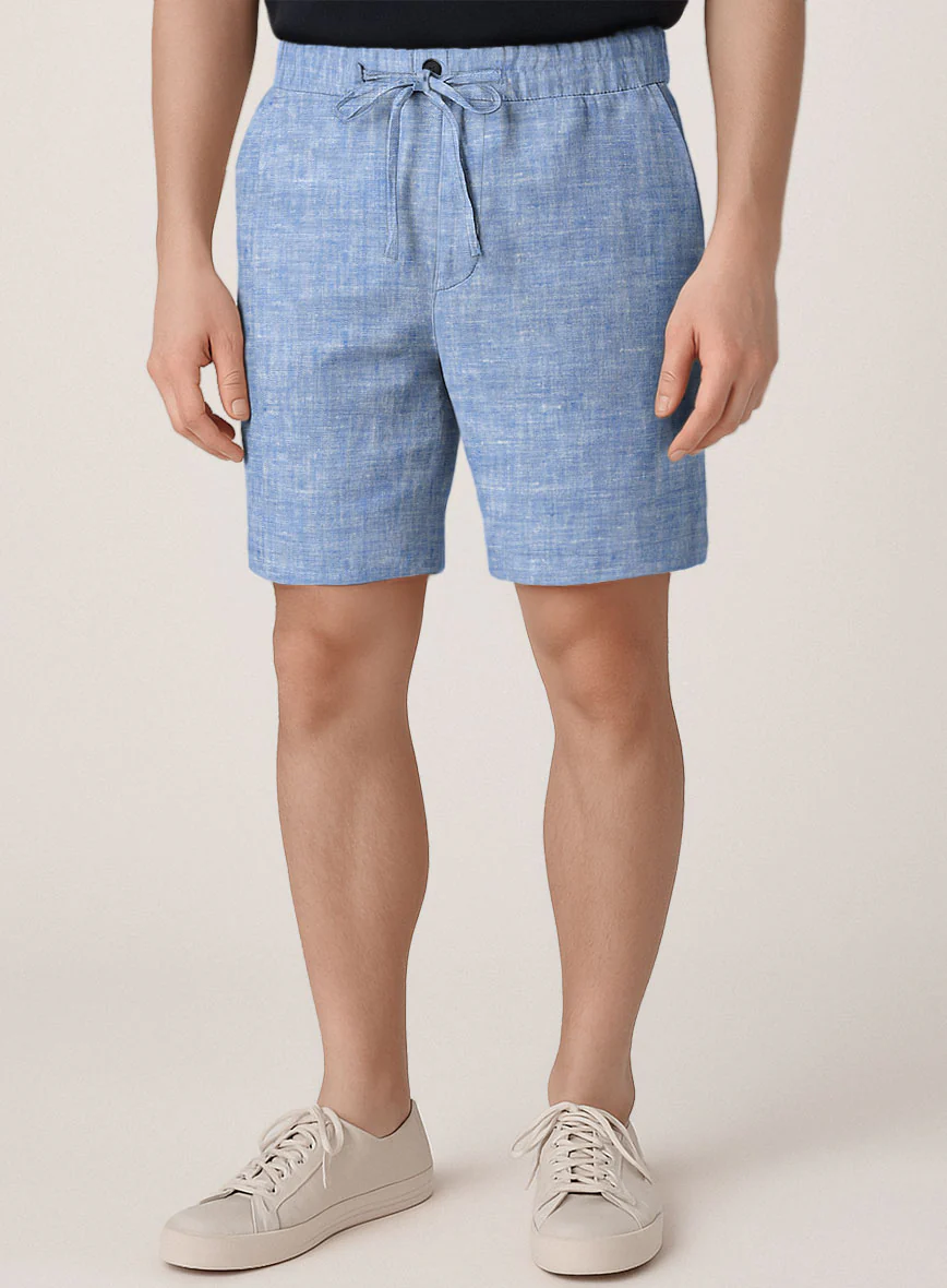 Desert Blue Linen Shorts - Image 2