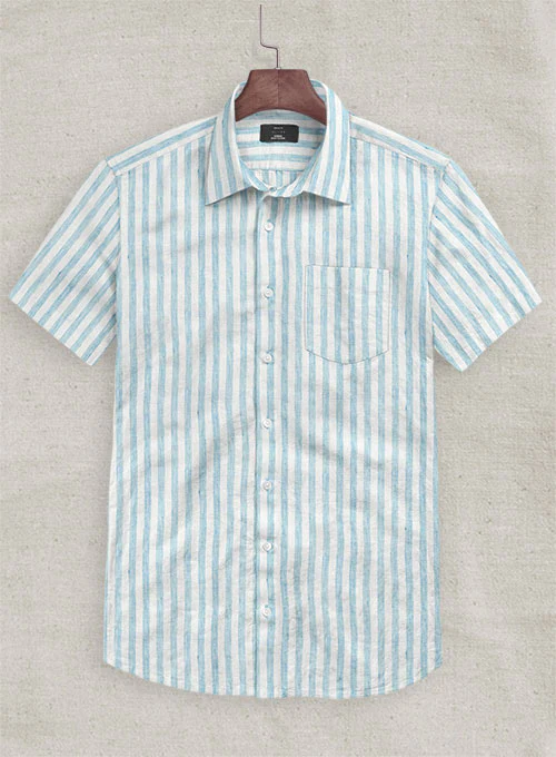 Dublin Blue Stripe Linen Shirt