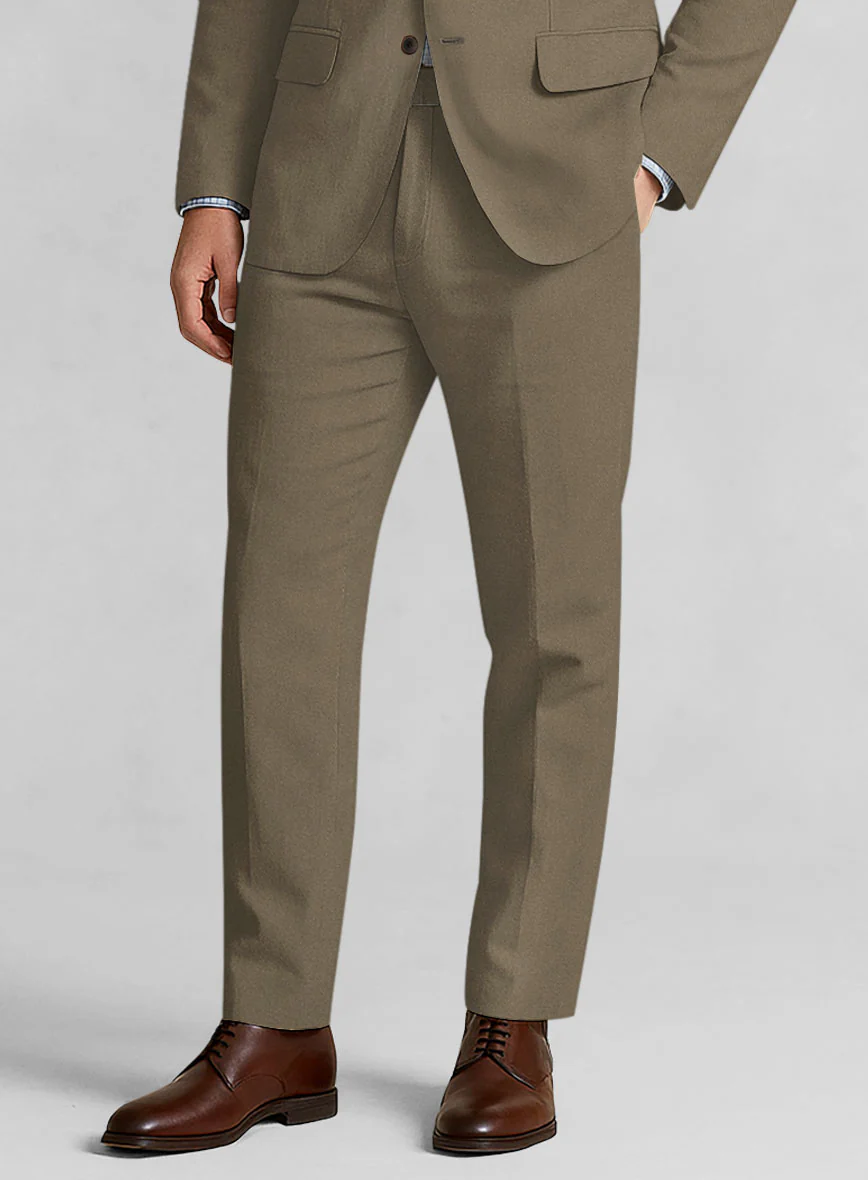 Earthy Brown Cotton Power Stretch Chino Pants