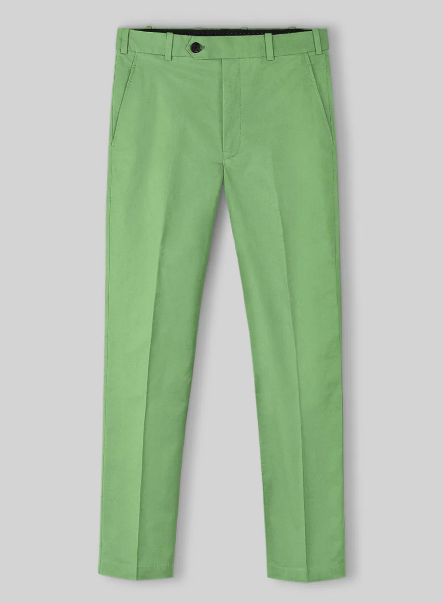 Easter Green Napoli Stretch Light Weight Cotton Pants