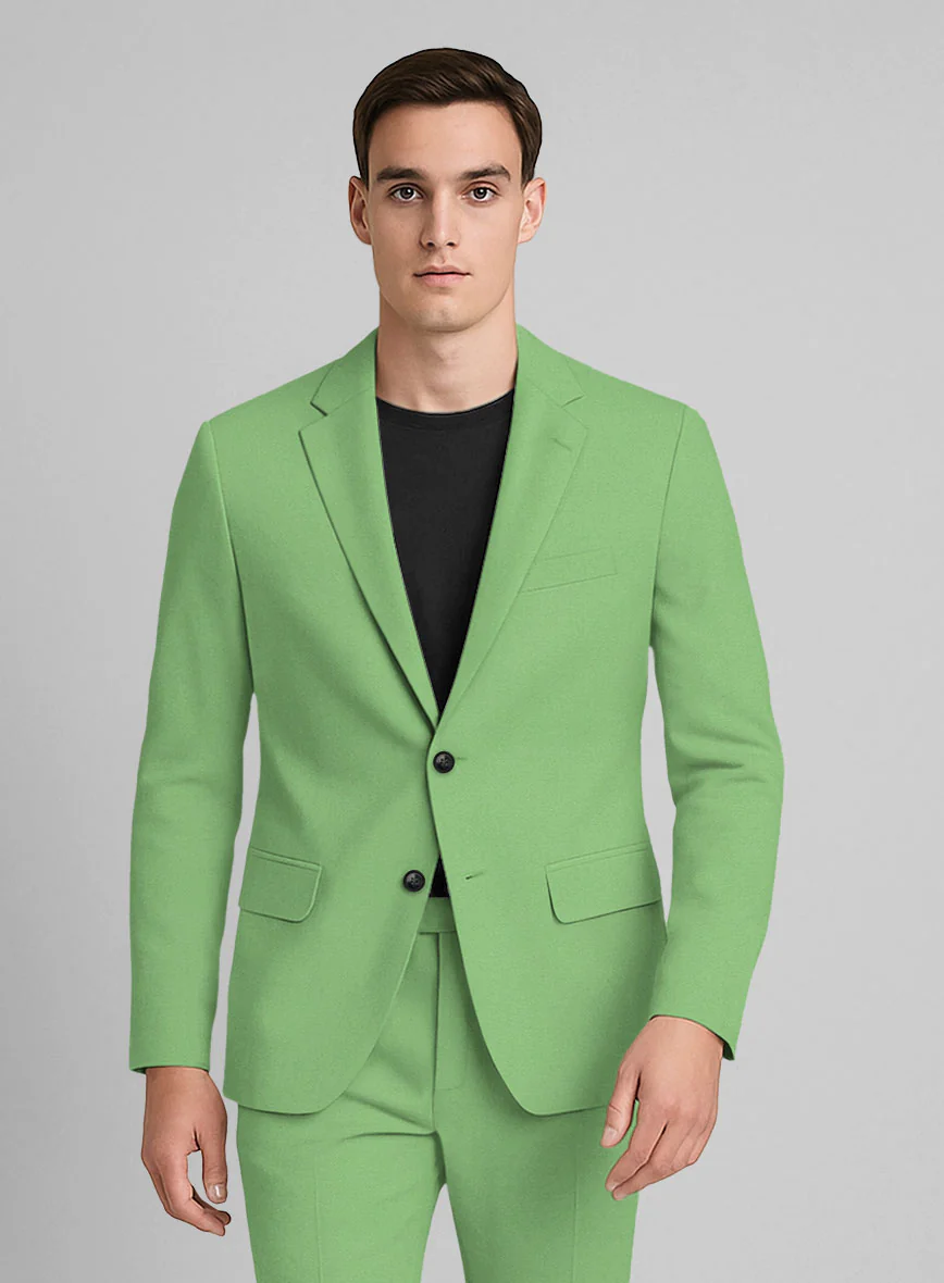 Easter Green Napoli Stretch Light Weight Cotton Suit - Image 3