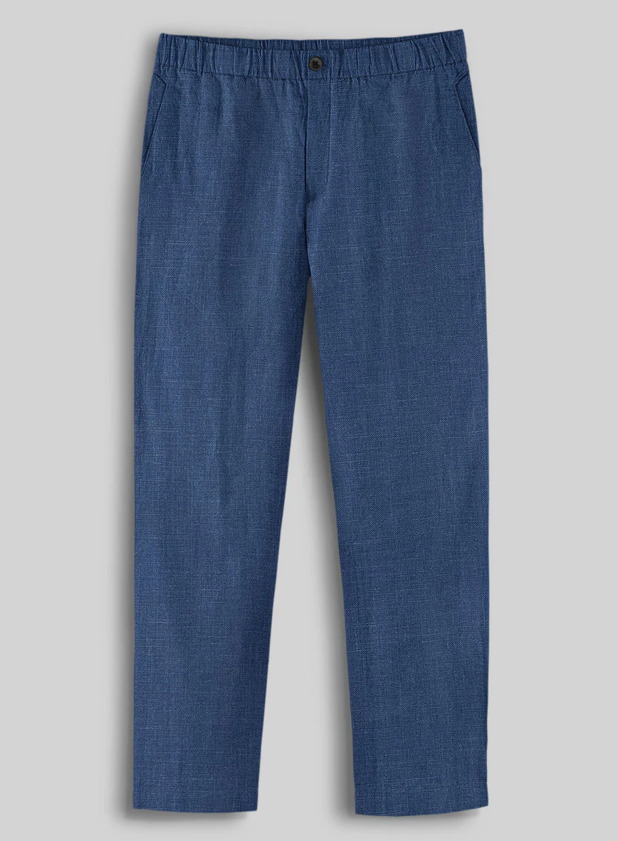 Easy Pants Azure Blue Linen