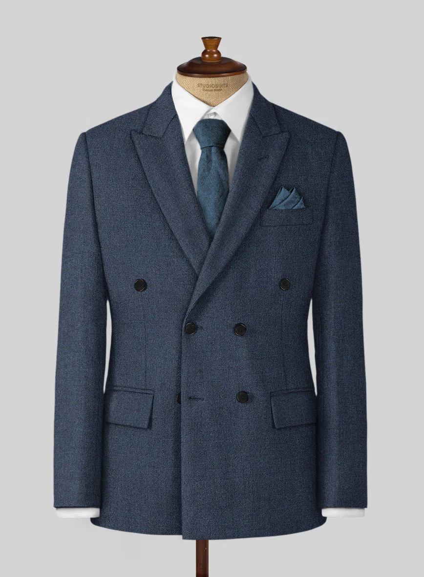 Empire Blue Tweed Double Breasted Jacket
